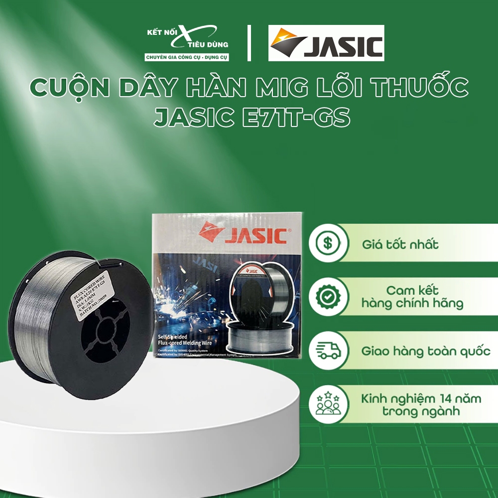 Cuộn dây hàn mig lõi thuốc 0.8mm - 1.0mm Jasic E71T-GS (1-5kg)