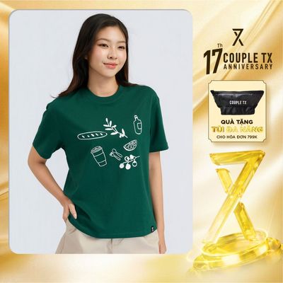 Áo Thun Nữ Couple TX In Graphic Icon Thun Cotton Thoáng Mát Form Rộng Thoải Mái WTS 2522
