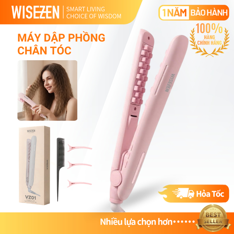 Máy Dập Phồng Chân Tóc Wisezen Làm Nóng Trong 30 Giây Tăng độ Phồng đỉnh đầu Tự Nhiên Dập Xù Chống Bỏng An Toàn Hàng Mới