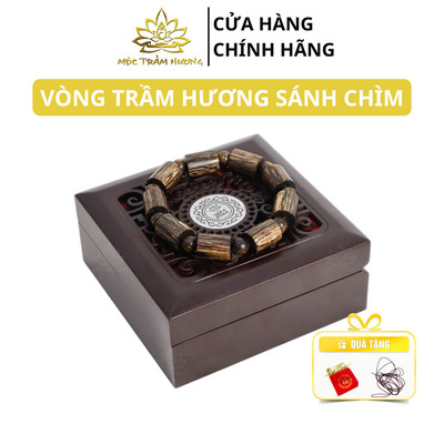 Vòng Tay Trầm Hương Trụ Trúc Sánh Chìm Tự Nhiên Không Bọc Vàng / Bọc Vàng - Mộc Trầm Hương MTH