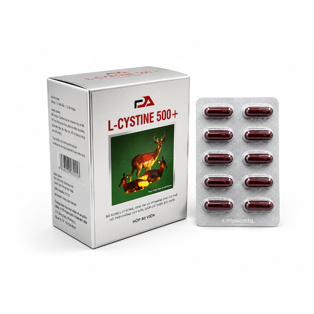 Viên uống L-Cystine 500+ hỗ trợ kích thích mọc tóc hộp 60 viên
