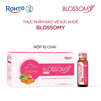 Nước uống collagen giúp sáng da, dạ dày khỏe Blossomy Plus lốc 10 chai x 50ml