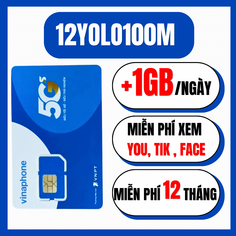 SIM DATA 4G 5G VINAPHONE 12 THÁNG DATA CAO TỪ 5GB ĐẾN 500GB MỖI THÁNG TẶNG TRUY CẬP MXH & NGHE GỌI T