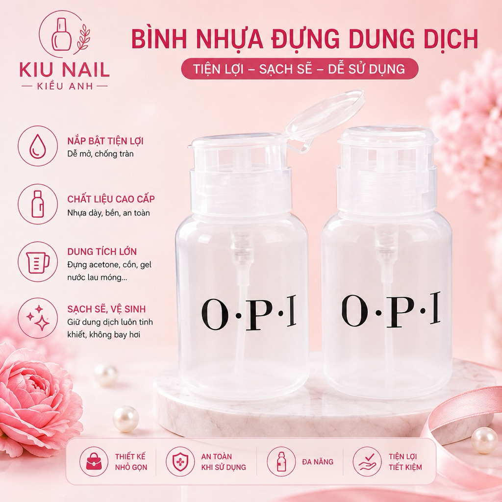 Lọ Chiết Cồn Nước Lau Gel – Bình Nhấn Đựng Dung Dịch Nail Có Nắp, Chai Chiết Acetone Tiện Dụng