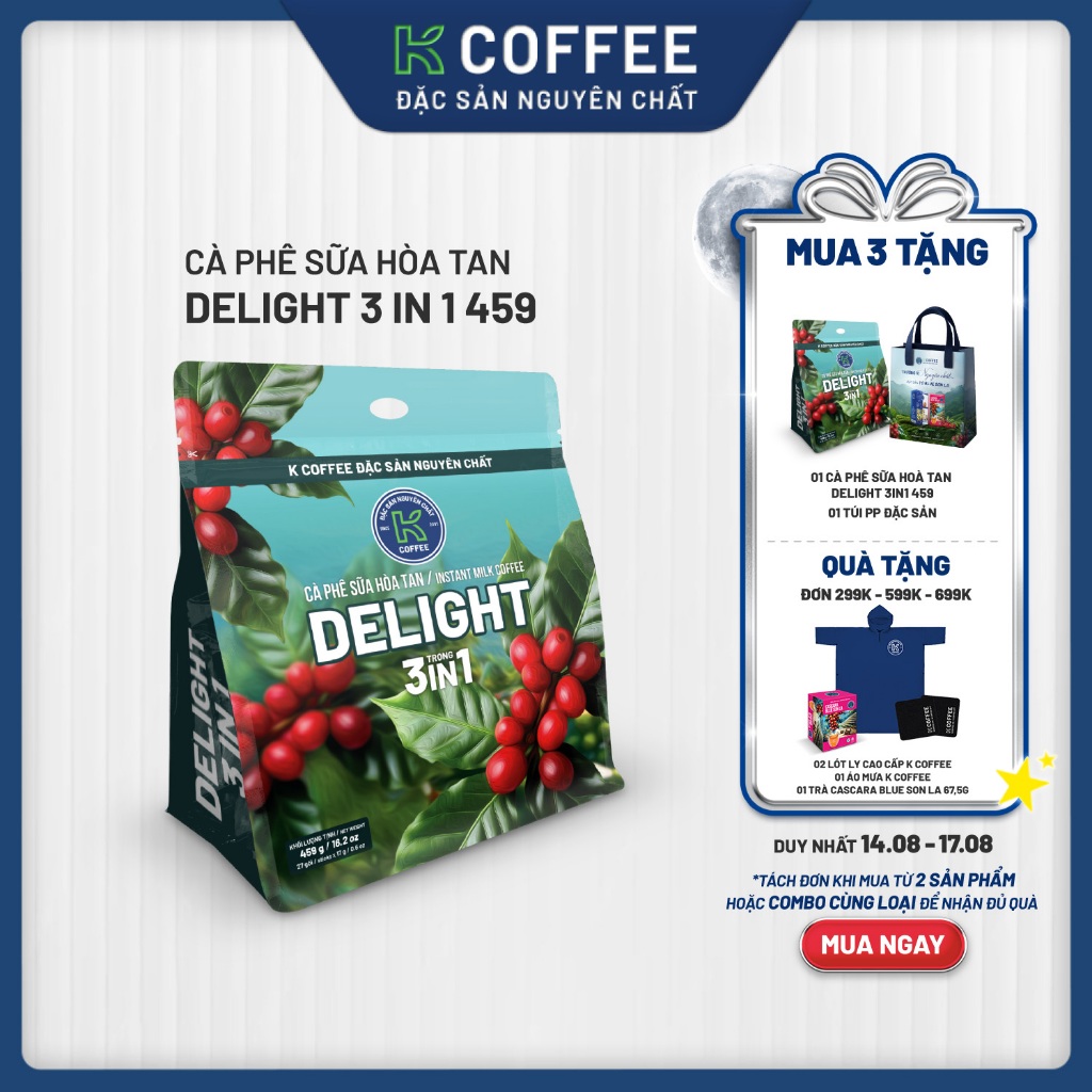 Cà phê sữa hòa tan K Coffee Delight 3in1 459g