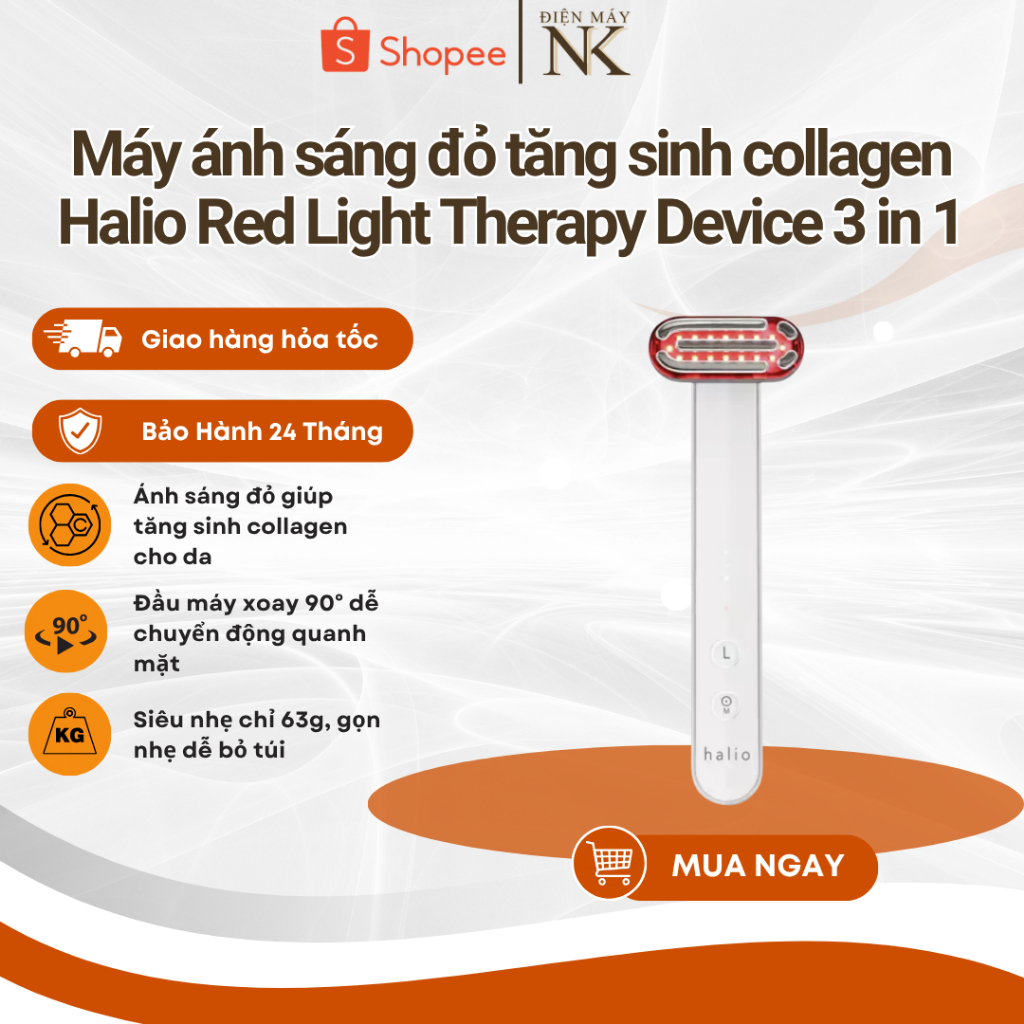 Máy ánh sáng đỏ tăng sinh collagen Halio Red Light Therapy Device 3 in 1 - Bảo Hành 24 tháng