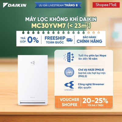 [LIVESTREAM] Máy lọc không khí Daikin MC30YVM7 - Diện tích sử dụng 23m2