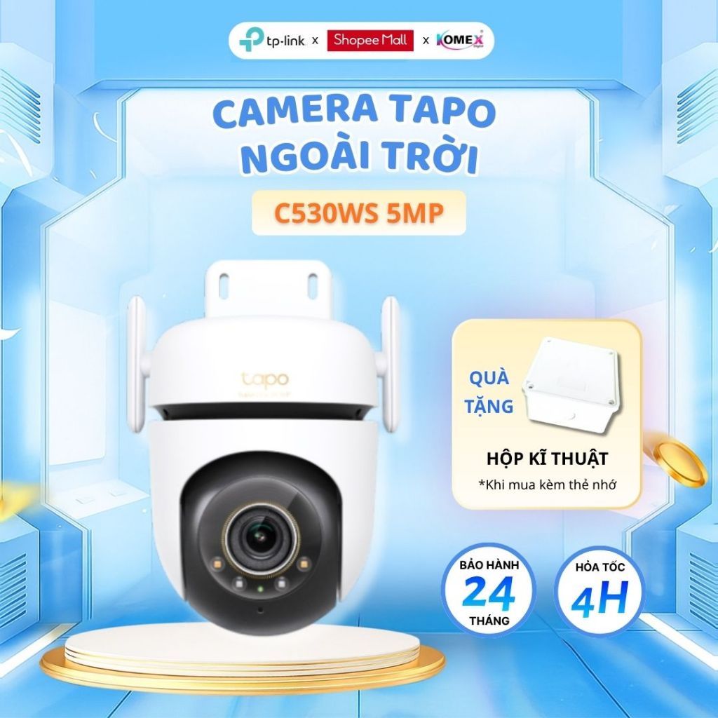 Camera Wifi An Ninh Ngoài Trời TP-Link TAPO C530WS 5MP 3K Quay Màu Đêm Tính Năng AI Cao Cấp