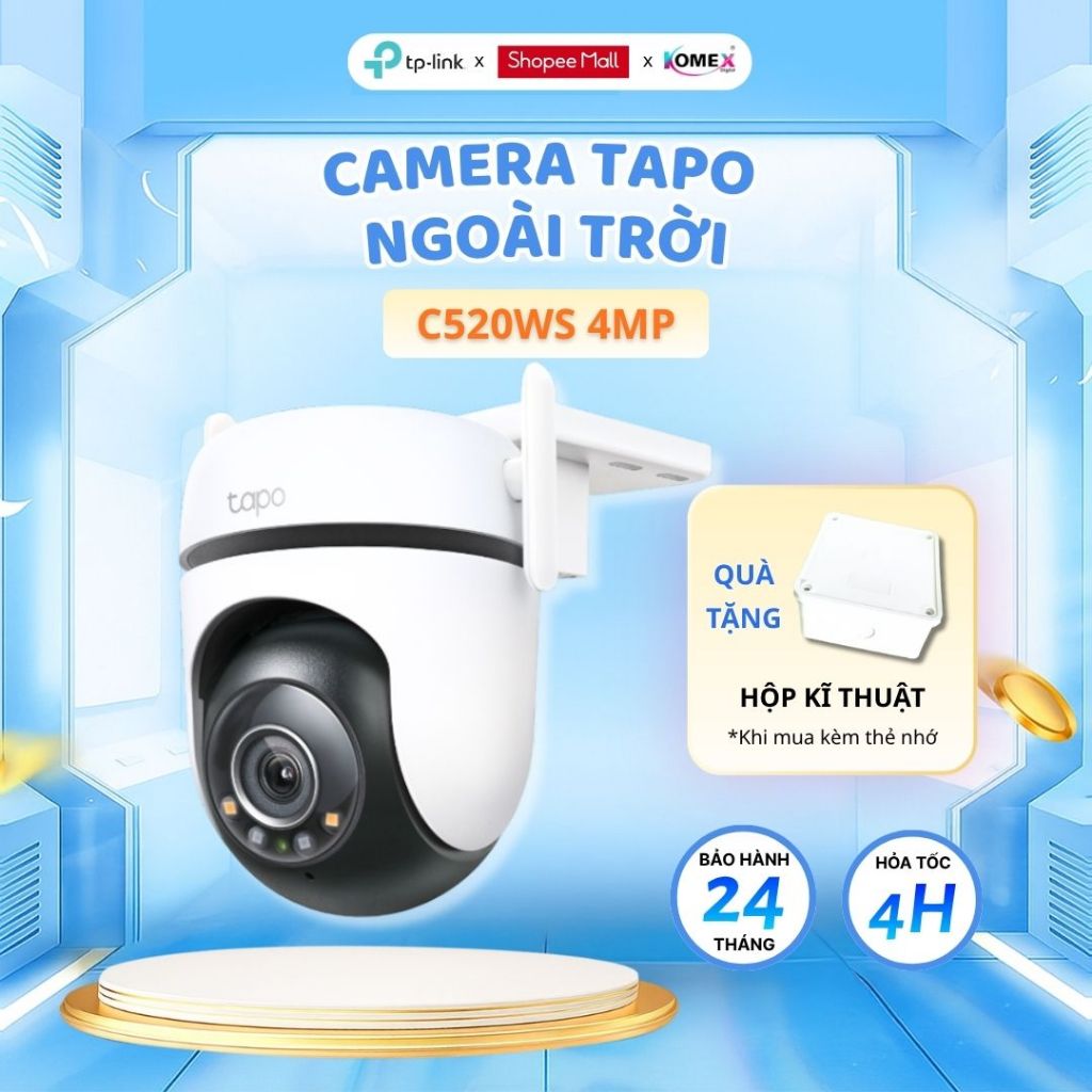 Camera Wifi Ngoài Trời TP-Link Tapo C520WS, C530WS, C510W, TC40 4MP Xoay 360°| Đàm thoại 2 chiều | C