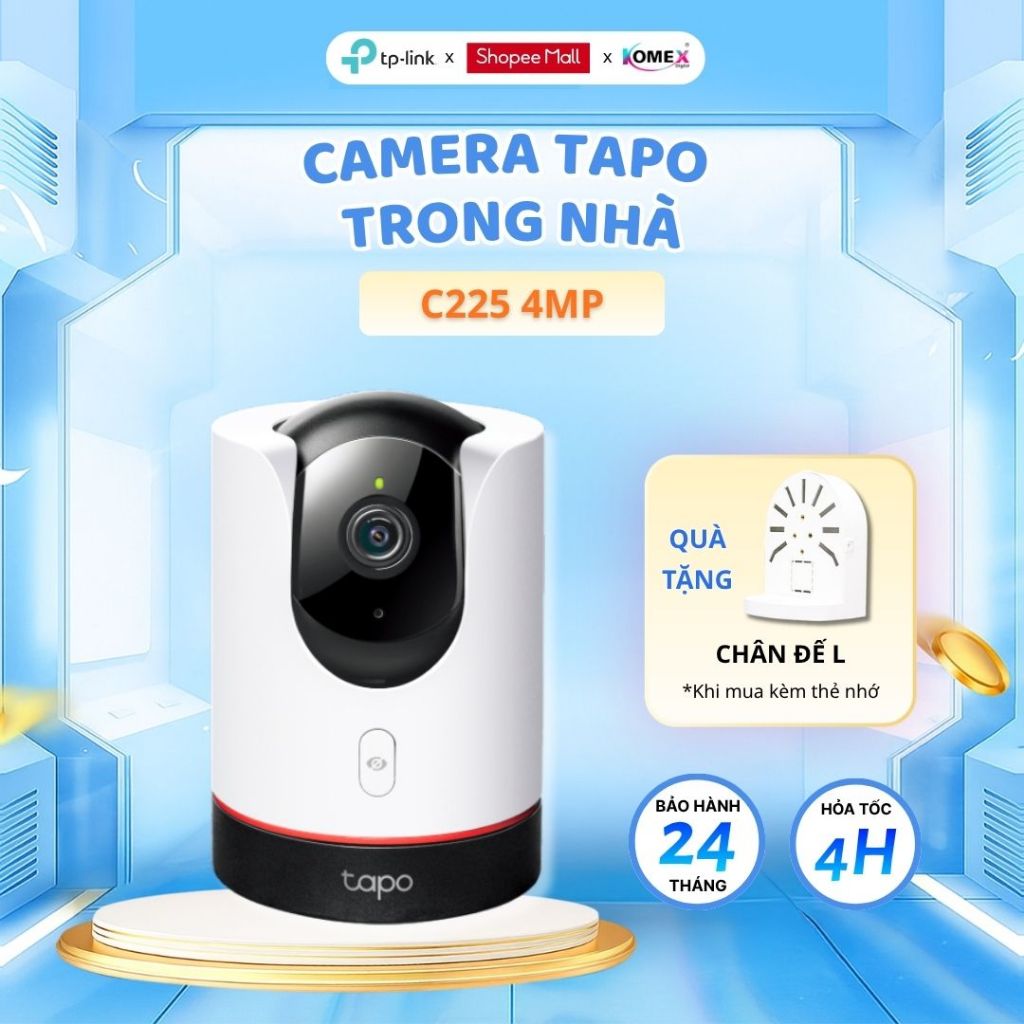 Camera Wifi Trong Nhà TP-Link Tapo C225 4MP Công Nghệ Cảm Biến Starlight | Quay Quét Tốc Độ Cao