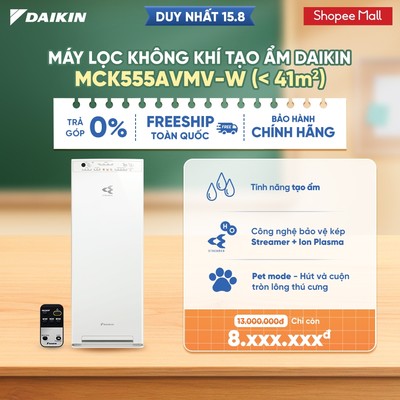 Máy Lọc không khí tạo ẩm Daikin MCK555AVMV - Diện tích sử dụng 41m2