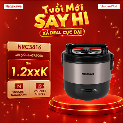 [Võ Hà Linh x Nagakawa] Nồi cơm điện 1.5L Nagakawa NRC3816