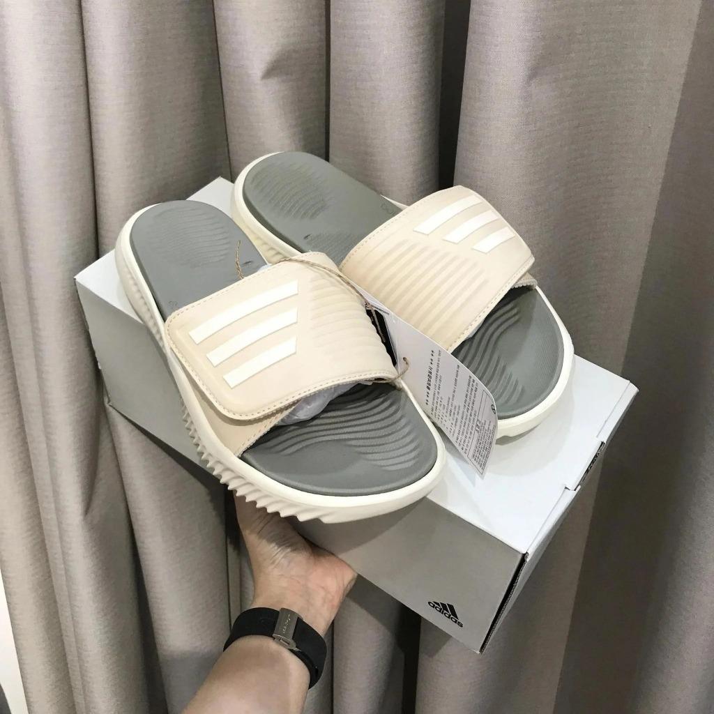 [Chính Hãng] Dép Adidas Adilette Alpha Bounce 2.0 - Xám Quai Kem - Code: HP9422