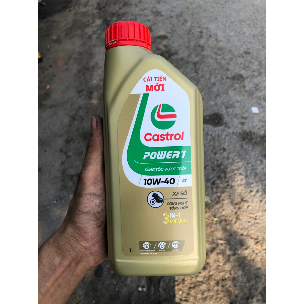 24 chai CASTROL POWER 1 10W-40 1 lít dầu nhớt xe máy CASTROL POWER 1 giá sỉ