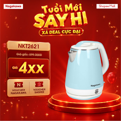 Ấm siêu tốc 1.7L Nagakawa NKT2621 1500W
