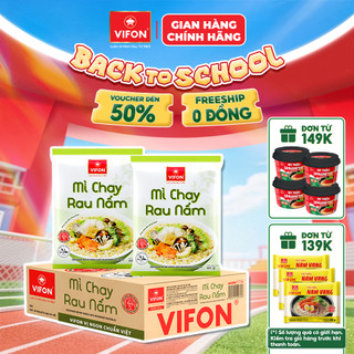 Thùng 30 gói mì chay rau nấm vifon 65g vị ngon thanh nhẹ không phẩm màu tổng hợp