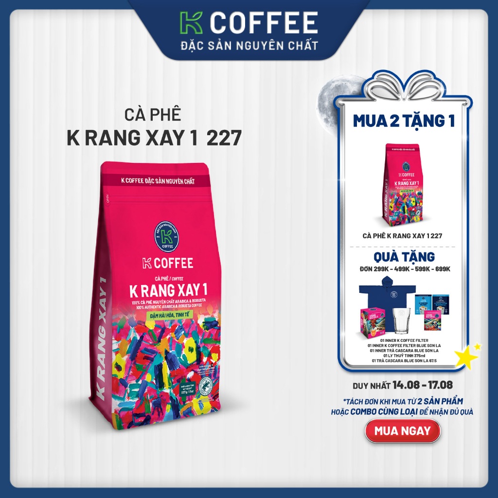 Cà Phê Rang Xay Nguyên Chất Pha Phin K Coffee K Rang Xay 1 227G