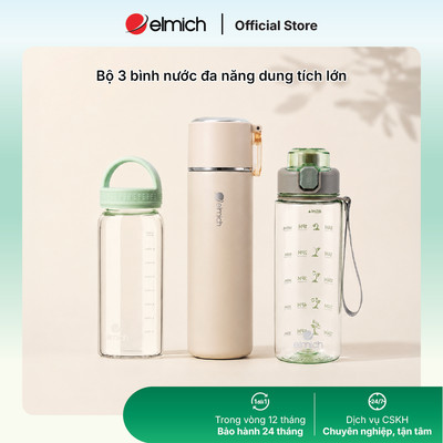 Bộ 3 bình nước đa năng cao cấp Elmich dung tích 500-800ml