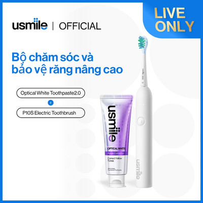 【LIVE】Bàn chải điện sóng âm usmile P10S + Optical White*100g+30g - Làm sạch sâu, trắng răng tự nhiên - Bảo hành 12 tháng