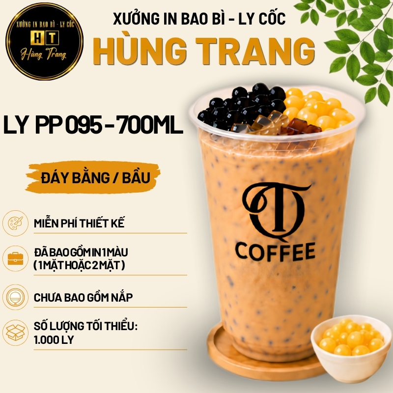 Ly Nhựa PP 700ML Phi 95 In Logo Theo Yêu Cầu - Xưởng In Hùng Trang