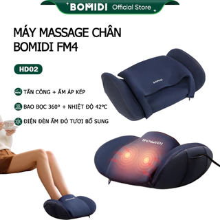 Máy massage chân BOMIDI FM4 2 trong 1, Lộn xoắn + ấm đỏ, 15 phút tự động tắt, an toàn EMC