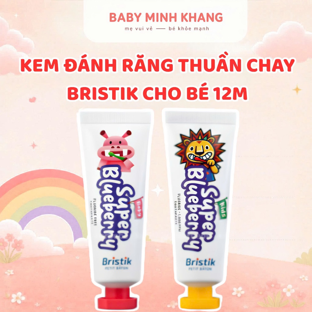 Kem Đánh Răng Cho Bé Bristik Hàn Quốc Kem Đánh Răng Cho Bé Trên 1 Tuổi, Kem Đánh Cho Trẻ Chống Sâu R