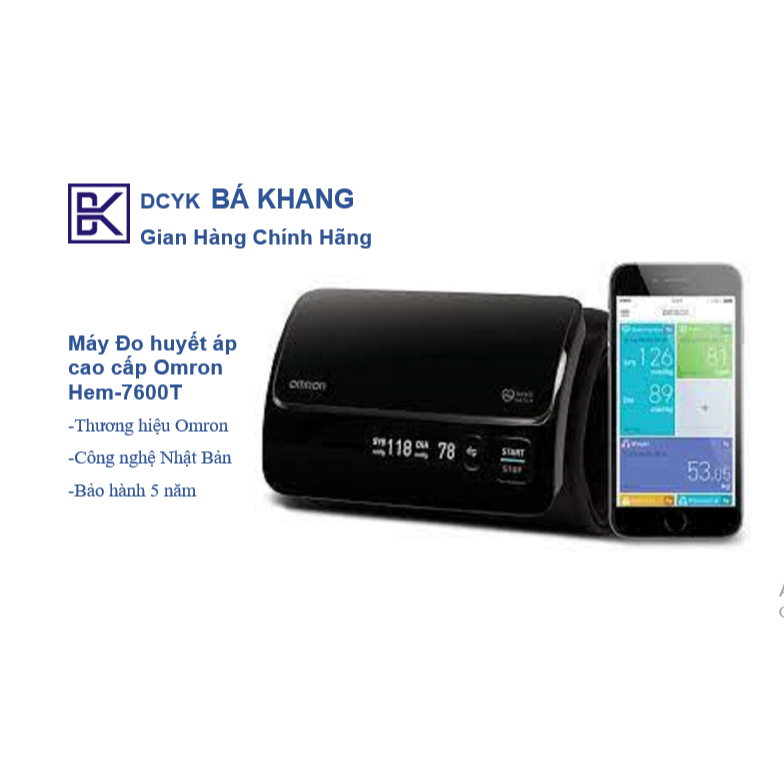 Máy Đo Huyết Áp Cao Cấp Kết Nối Điện Thoại Omron BP7000 ( HEM-7600T)