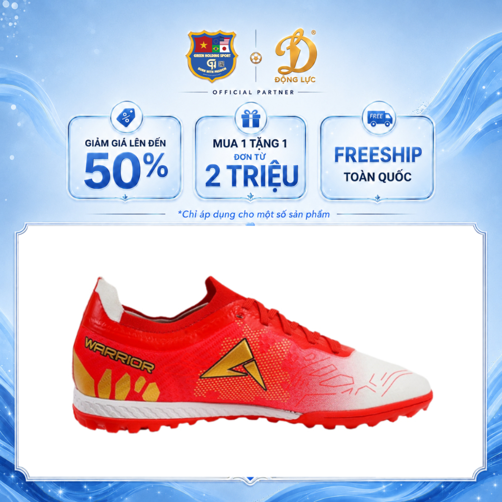 Giày Bóng Đá Kaiwin Warrior TF Chính Hãng, Đế TF Bám Sân Cỏ Nhân Tạo, Da Microfiber Êm Ôm Chân.