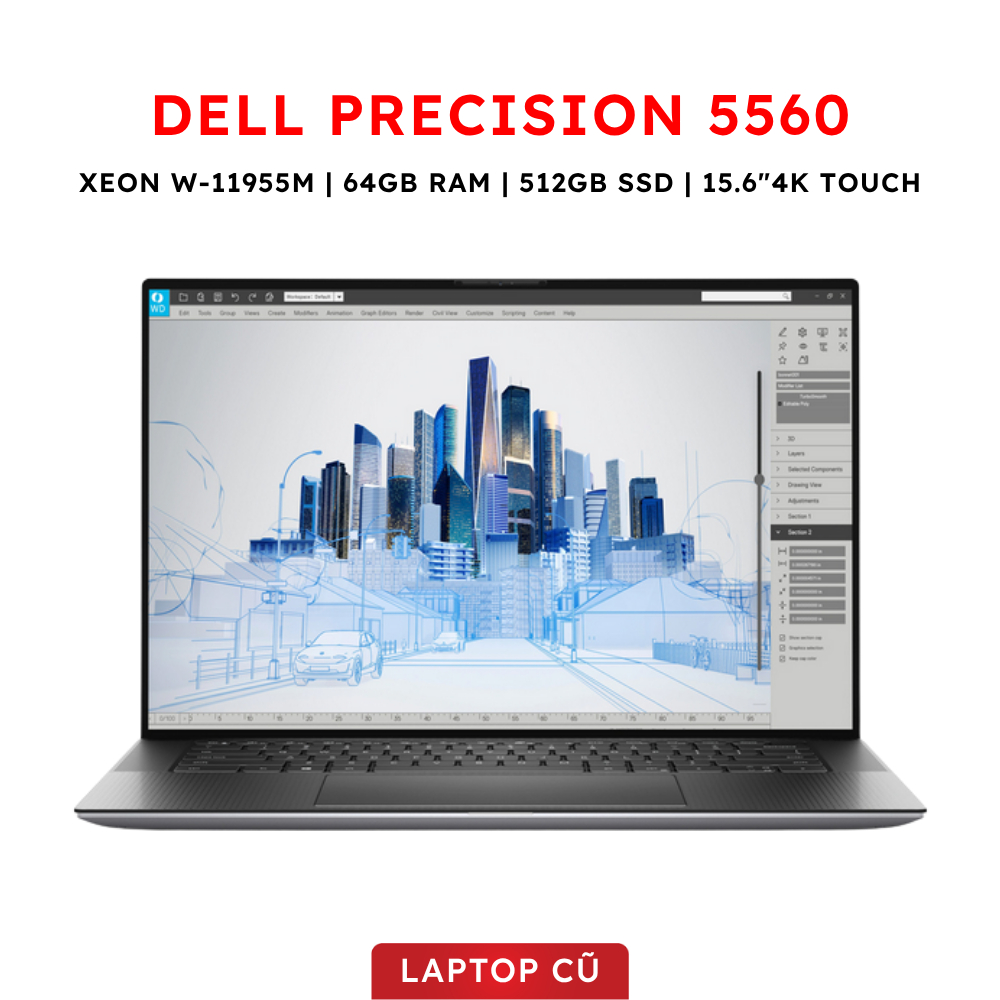 DELL PRECISION 5560 | XEON W-11955M | 64GB RAM | 512GB SSD | RTX A2000 4GB | 15.6"4K TOUCH