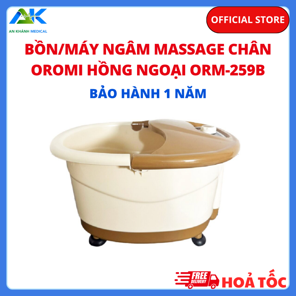 Bồn Ngâm Chân Massage OROMI ORM-259B - Bảng Điều Khiển Tiếng Việt, Con Lăn Bấm Huyệt Giảm Tê Bì Chân