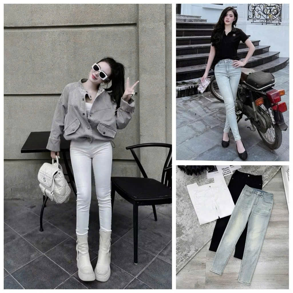 Quần Jeans Nữ Ống Bó  Form Girl Phố Hottrend dễ phối đồ