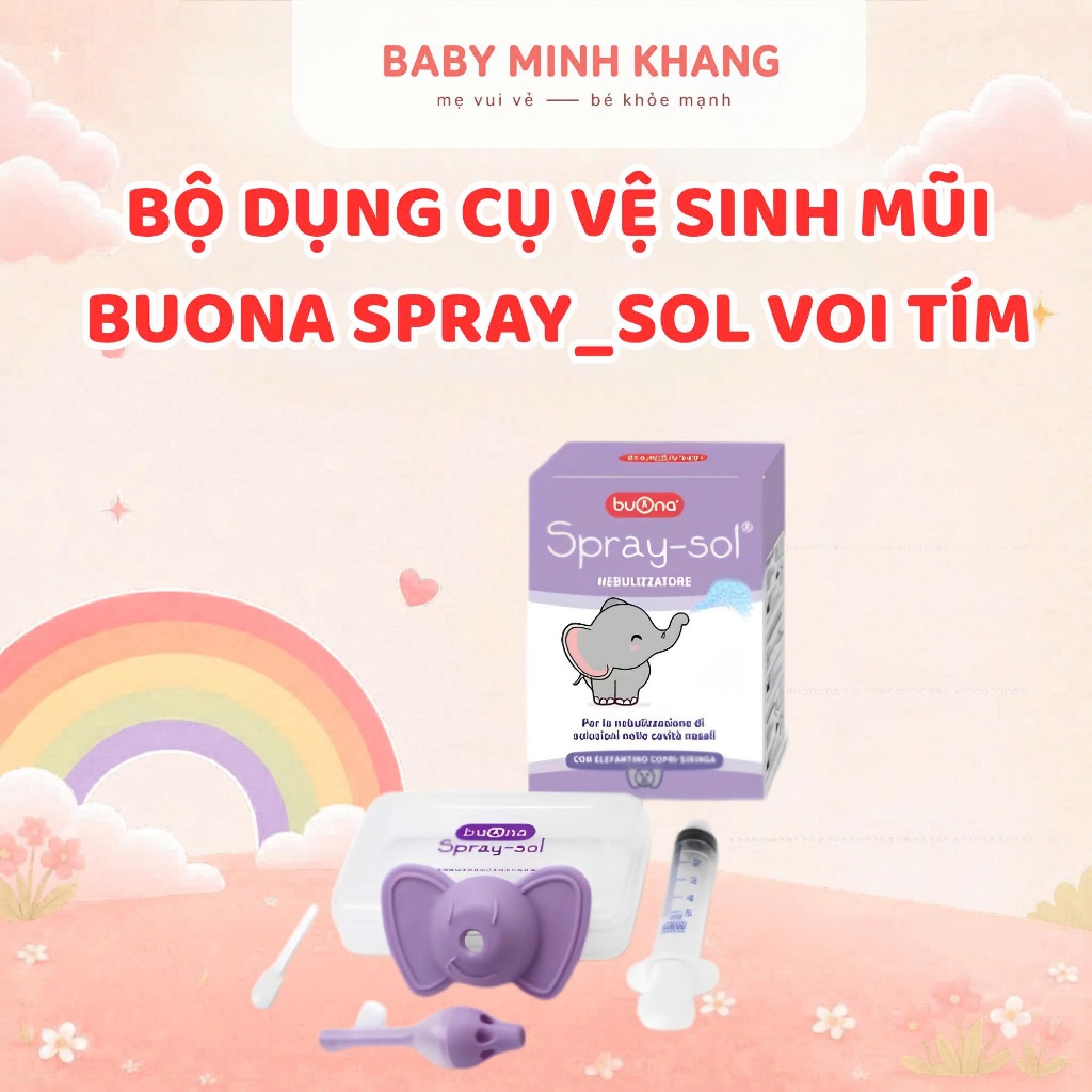 Buona Spray - Sol Buona Dụng Cụ Xịt Rửa Mũi Chuyên Dụng Cho Trẻ Em - Hàng chính hãng