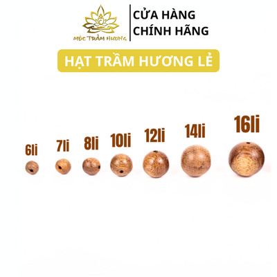 Hạt Trầm Hương Tự Nhiên Tròn Đơn Lẻ Xâu Vòng Trầm Tốc Việt/Trầm Sánh Chìm 6-18 mm - Mộc Trầm Hương MTH