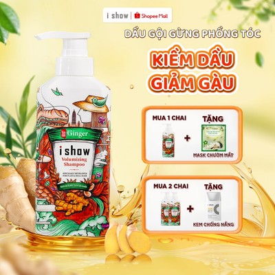 Dầu Gội Gừng Kiềm Dầu Sạch Da Đầu I SHOW Giúp Tóc Bồng Bềnh 300ml