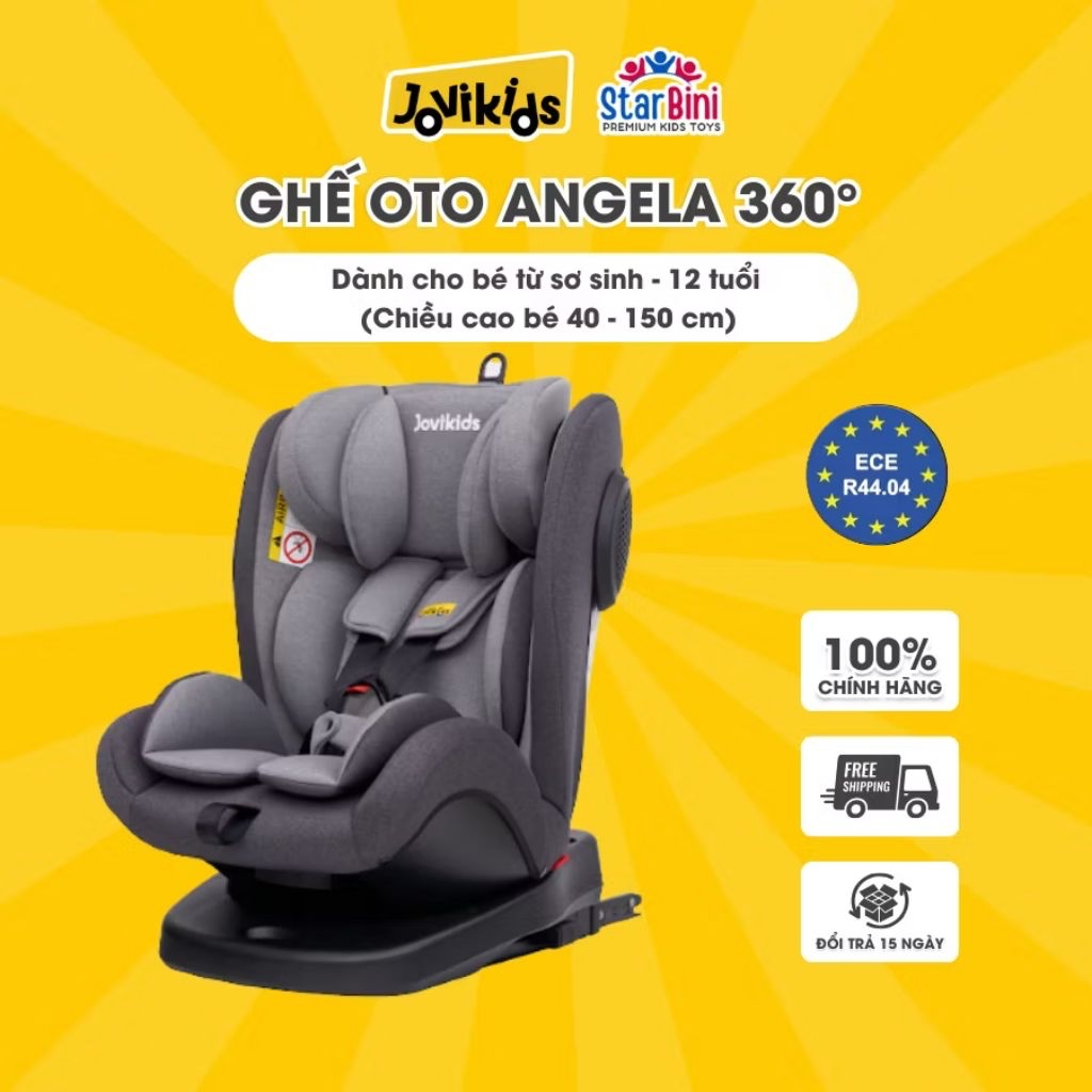 Jovikids Angela - Ghế Ô Tô Cho Bé Xoay 360 - R44 + Isofix (cho bé cao 40 - 150 cm)