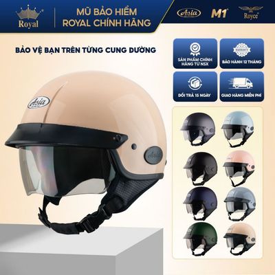 Mũ Bảo Hiểm Nửa Đầu Asia Helmetac MT139 Có Kính Âm, Đạt Chuẩn An Toàn, Nam Nữ Xe Máy Nhà Sản Xuất