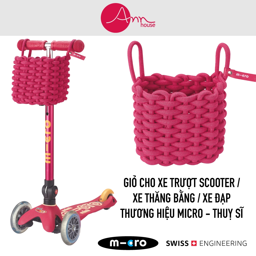 Giỏ treo xe trượt scooter Micro - Micro Basket - Thương hiệu Thuỵ Sĩ - Tương thích xe Micro Scooter
