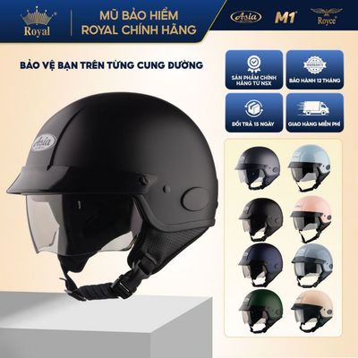 Mũ Bảo Hiểm Nửa Đầu Asia MT139 Có Kính Âm Chính Hãng, Đạt Chuẩn An Toàn, Nam Nữ Xe Máy, BH 12 Tháng