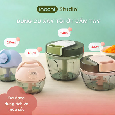 [LIVE] Dụng cụ xay tỏi ớt Inochi. lưỡi dao bén, Máy xay tỏi ớt cầm tay nhỏ gọn, dễ vệ sinh