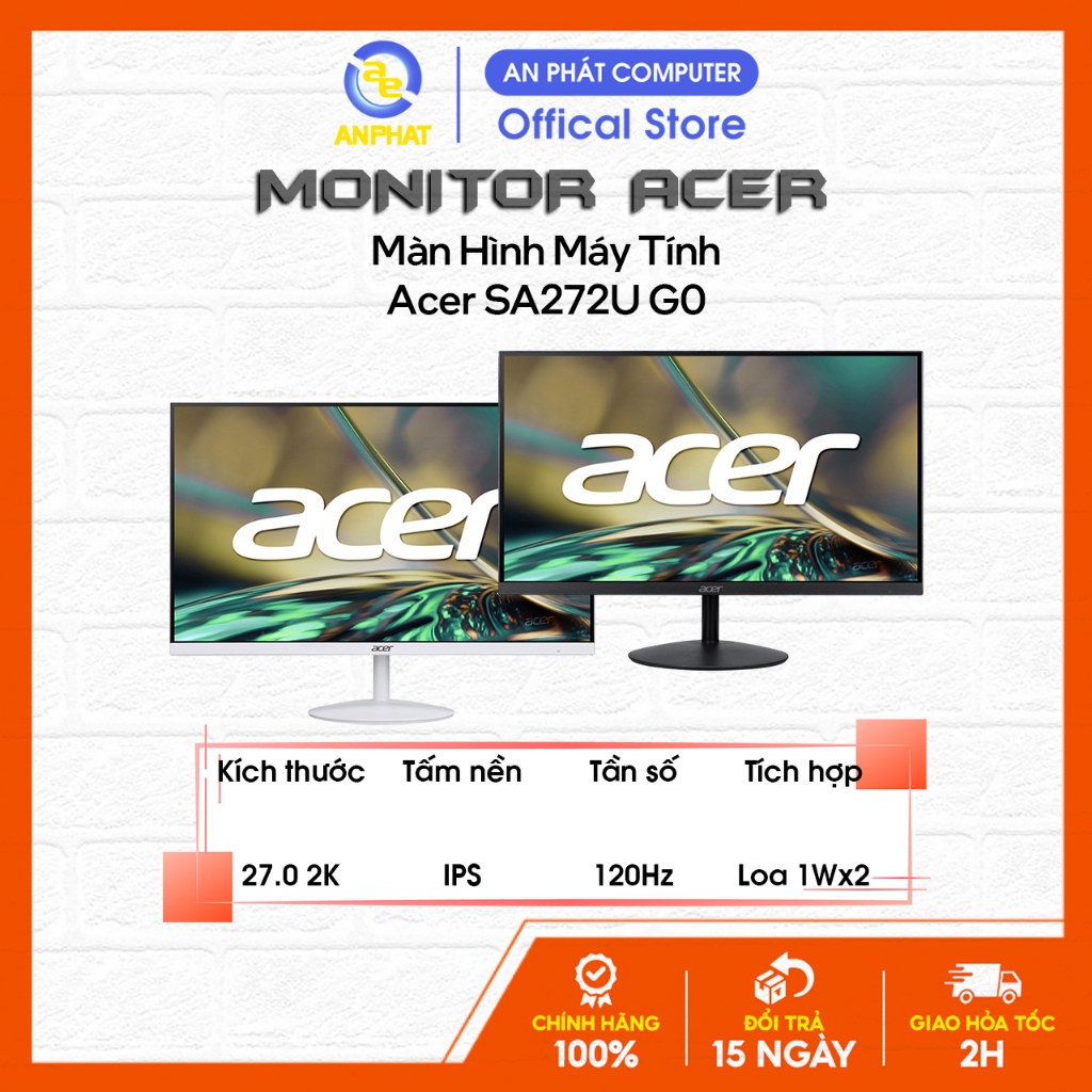 [Bảo Hành 36 Tháng] Màn Hình Acer SA272U G0 (27.0 inch, IPS, 2K, 120Hz, 1ms, Loa tích hợp)