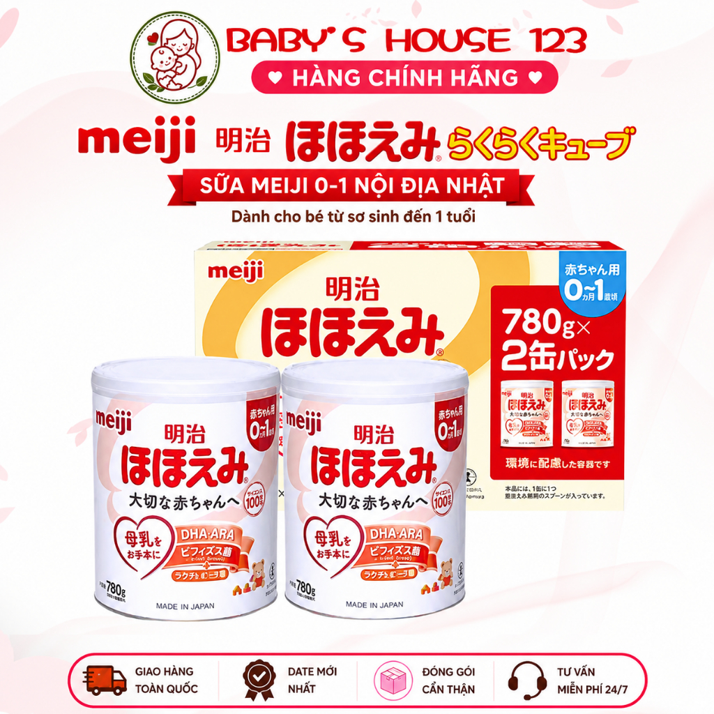 Combo 2 Hộp Sữa Meiji Số 1/ Sữa Meiji 0-1 Nội Địa Nhật Bản Cho Bé 0-12 Tháng | Sữa Mát Dễ Tiêu Hóa G