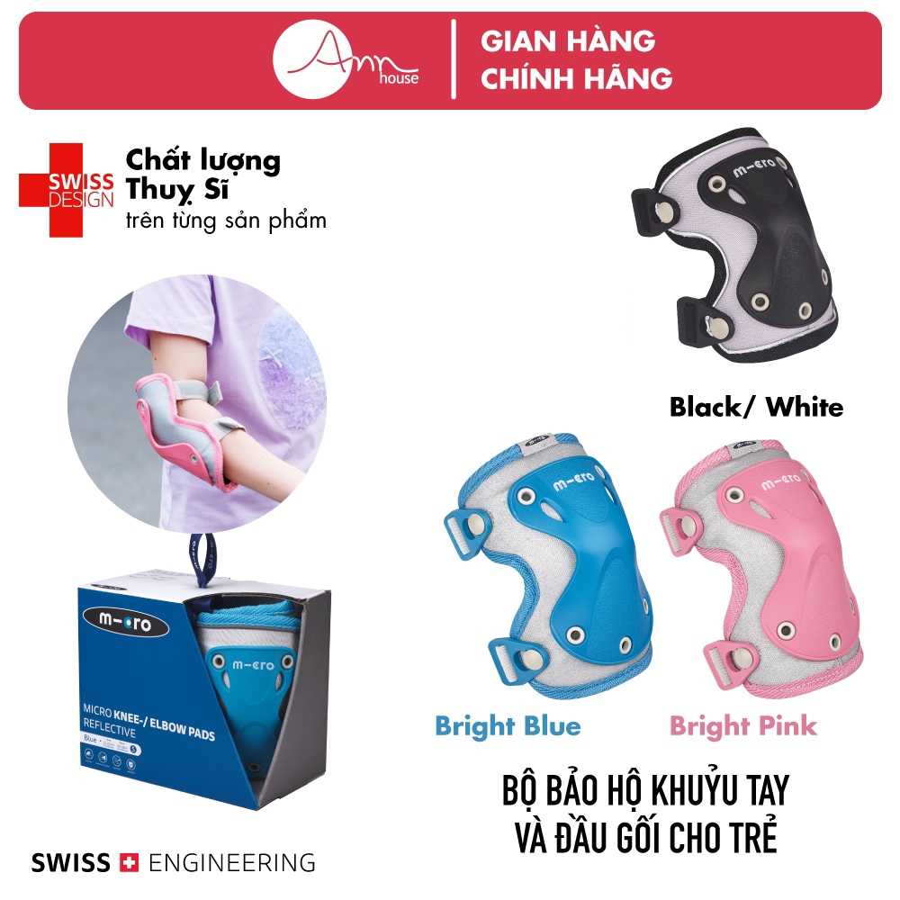 Bộ bảo hộ tay chân cho bé từ 4 tuổi - Dùng cho xe đạp, patin, scooter - Micro Knee Elbow Pads