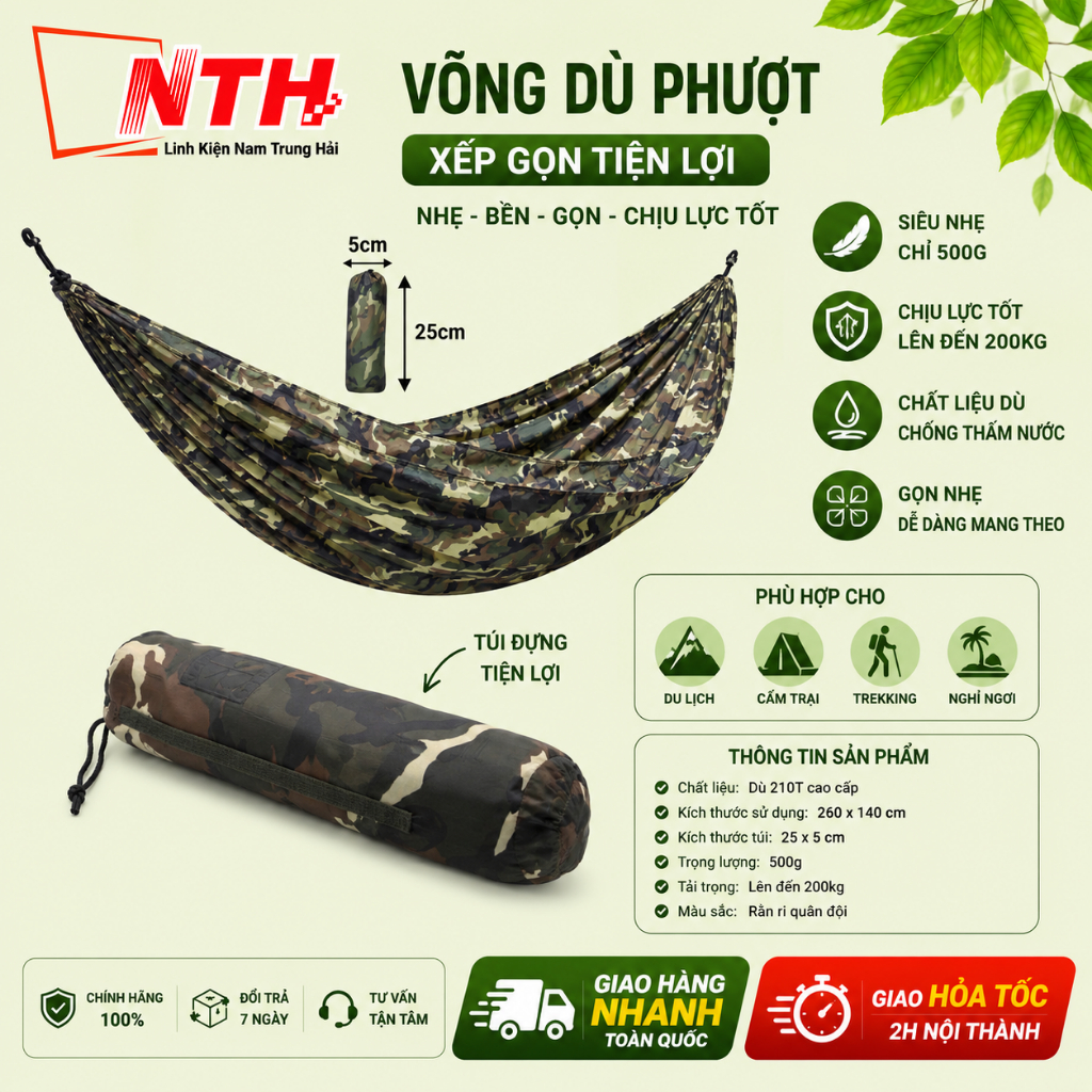 VÕNG DÙ PHƯỢT XẾP GỌN