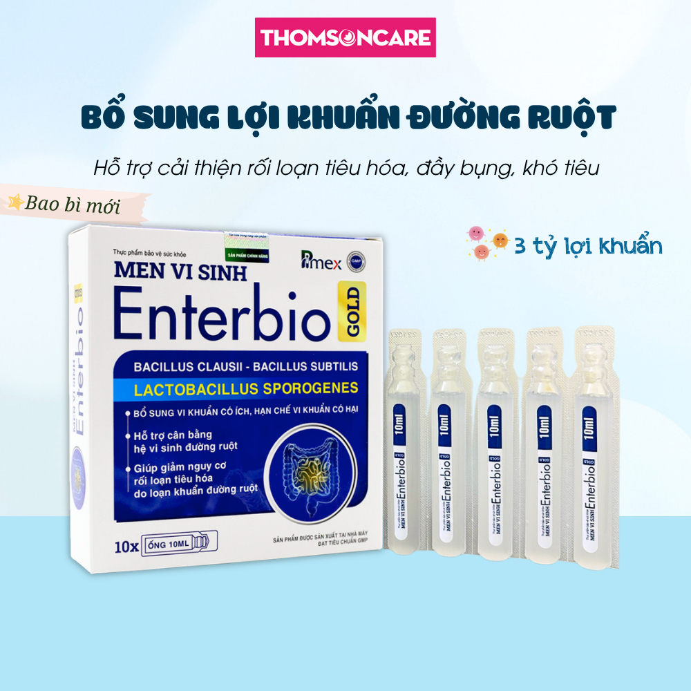 Men vi sinh đường ruột Enterbio Gold dễ uống, probiotic lợi khuẩn giảm rối loạn tiêu hóa cho bé và n