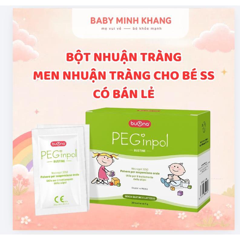 Bột Nhuận Tràng Buona PEGinpol Macrogol 3350 Hỗ Trợ Táo Bón Cho Trẻ Em Hộp 20 Gói x 5g