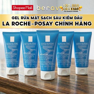[HỎATỐC24H] [MINISIZE] Sữa Rửa Mặt La Roche Posay Dạng Gel Giảm Mụn, Kiềm Dầu Effaclar Foaming Gel 50ml