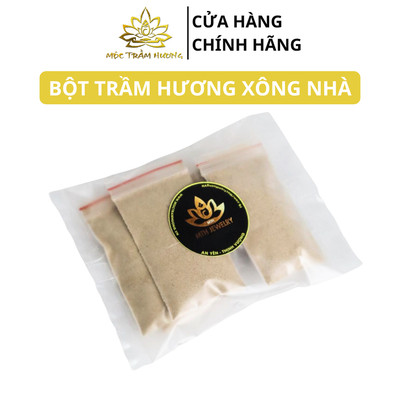 Bột Trầm Hương Tự Nhiên Nguyên Chất Xông Nhà (Có Lư Sứ) - Mộc Trầm Hương MTH
