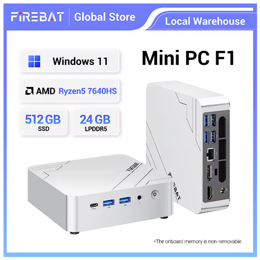 Mini PC Firebat F1 AMD Ryzen 7640HS 24GB LPDDR5 Mạnh Mẽ Hiệu Quả Chi Phí