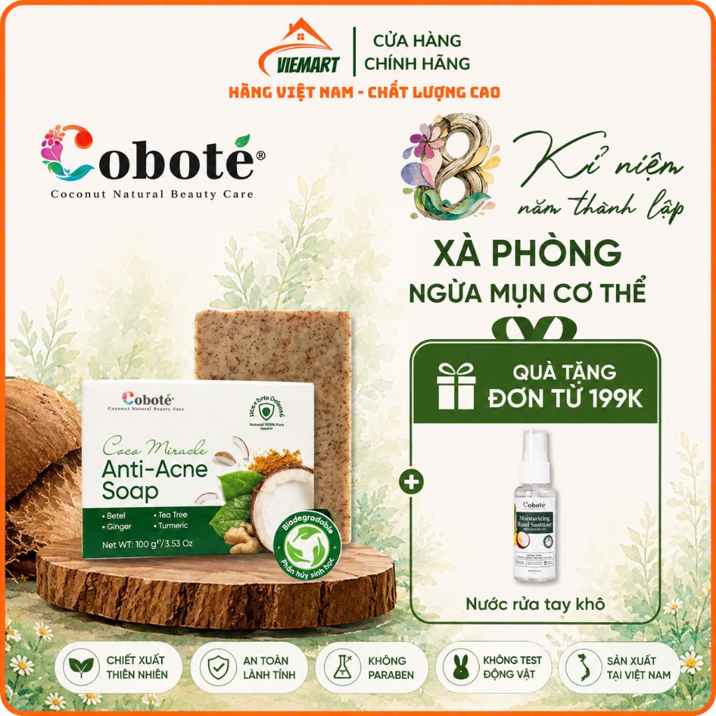 Xà phòng Cobote ngừa mụn cơ thể 120gr