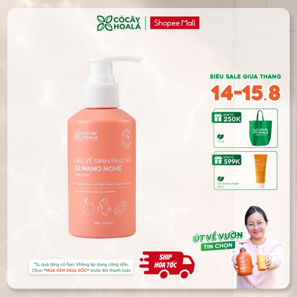 [HỎA TỐC] Dung Dịch Vệ Sinh Cỏ Cây Hoa Lá Gel x2 Nano Nghệ Làm Sạch, Củng Cố Lợi Khuẩn 150ml Cho Da 